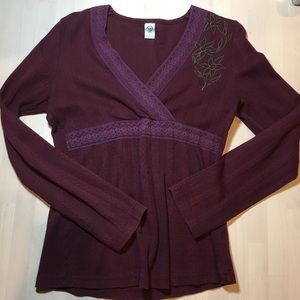 Prana Long Sleeve embroidered top